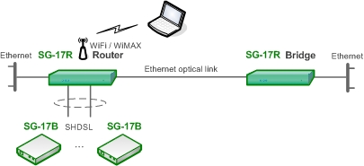 Подключение к центральному узлу доступа абонентов и сетей с использованием беспроводной, оптической или проводной технологий 